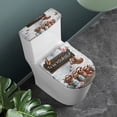 thumbnail image 3 of HELLHERO Sloth and Flowers Toilet Lid Cover Set of 2 Pieces Stretch Bathroom Toilet Lid Cover Machine Washable Bathroom Supplies, 3 of 8