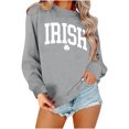 thumbnail image 2 of GA WEIHUA Clearance Sales,St Patricks Day Sweatshirt Women Long Sleeve Irish Lucky Four Clover Sweatshirts 2025 Shamrock Clover Print Shirts Casual Loose Fit Gift Tops(Gray,XS), 2 of 4