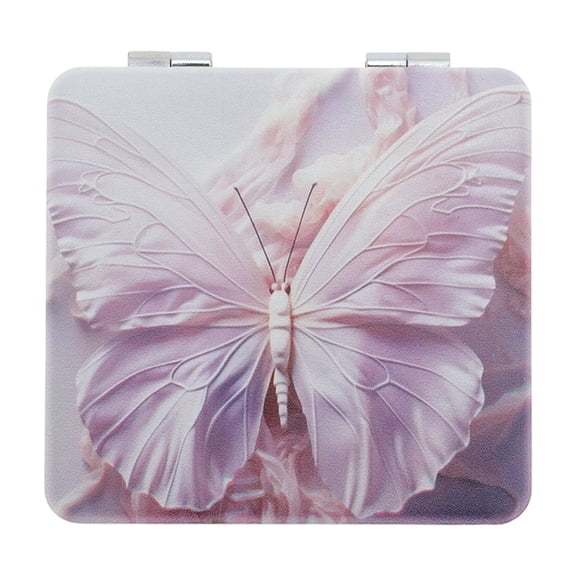 Unique Bargains 1 Pc Portable Retro Butterfly Makeup Mirror for Travel Vacation