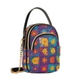 thumbnail image 7 of FORMRS Crossbody Bag for Women Quilted Travel Shoulder Cell Phone Purse with Chain Strap Handbag, Colorful Checkered Daisy, 7 of 7