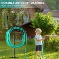 thumbnail image 6 of Garden Hose Holder, Detachable Freestanding Stand with Tool Storage Basket, Heavy Duty Metal Hose Stand Hanger for Outside Lawn & Yard, 6 of 12