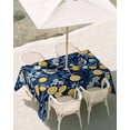 thumbnail image 3 of 54x80 Inch Outdoor Tablecloth with Umbrella Hole Zipper Rectangle Lemon Bird Rectangular Tablecloths Outside Waterproof Blue Yellow Pastoral Flowers Plant Summer Patio Table Cover for Picnic Party, 3 of 8