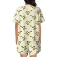 thumbnail image 3 of Naloa Green Snake Women's Short-Sleeved Pajama Set, Loungewear, Summer pajamas, Breathable Cozy - Medium, 3 of 9