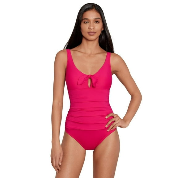 Lauren Ralph Lauren Womens Tie One Piece Swimsuit Orchid New