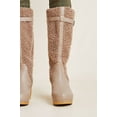 thumbnail image 4 of Kelsi Dagger Jagger Taupe Knee High Clog Wood Heel Wedge Round Toe Leather Boot (TAUPE, 6), 4 of 5