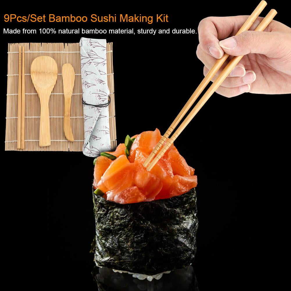 Greensen 9Pcs/Set Bamboo Sushi Making Kit Includes 2 Rolling Mats 5
