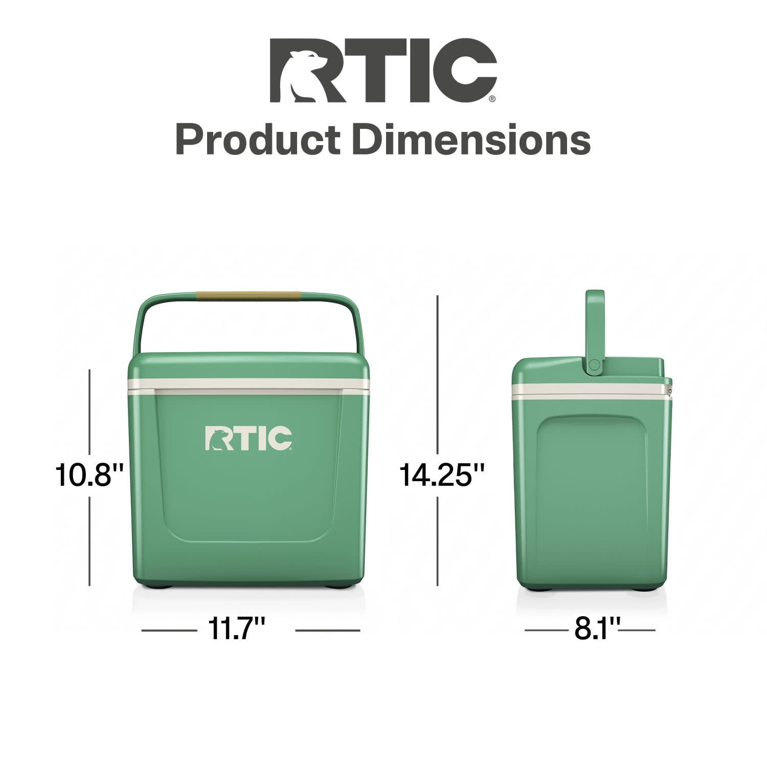 RTIC 8 QT Hard-Sided Personal Cooler, Fits 12 Cans, Road Trip, Sage/Beach