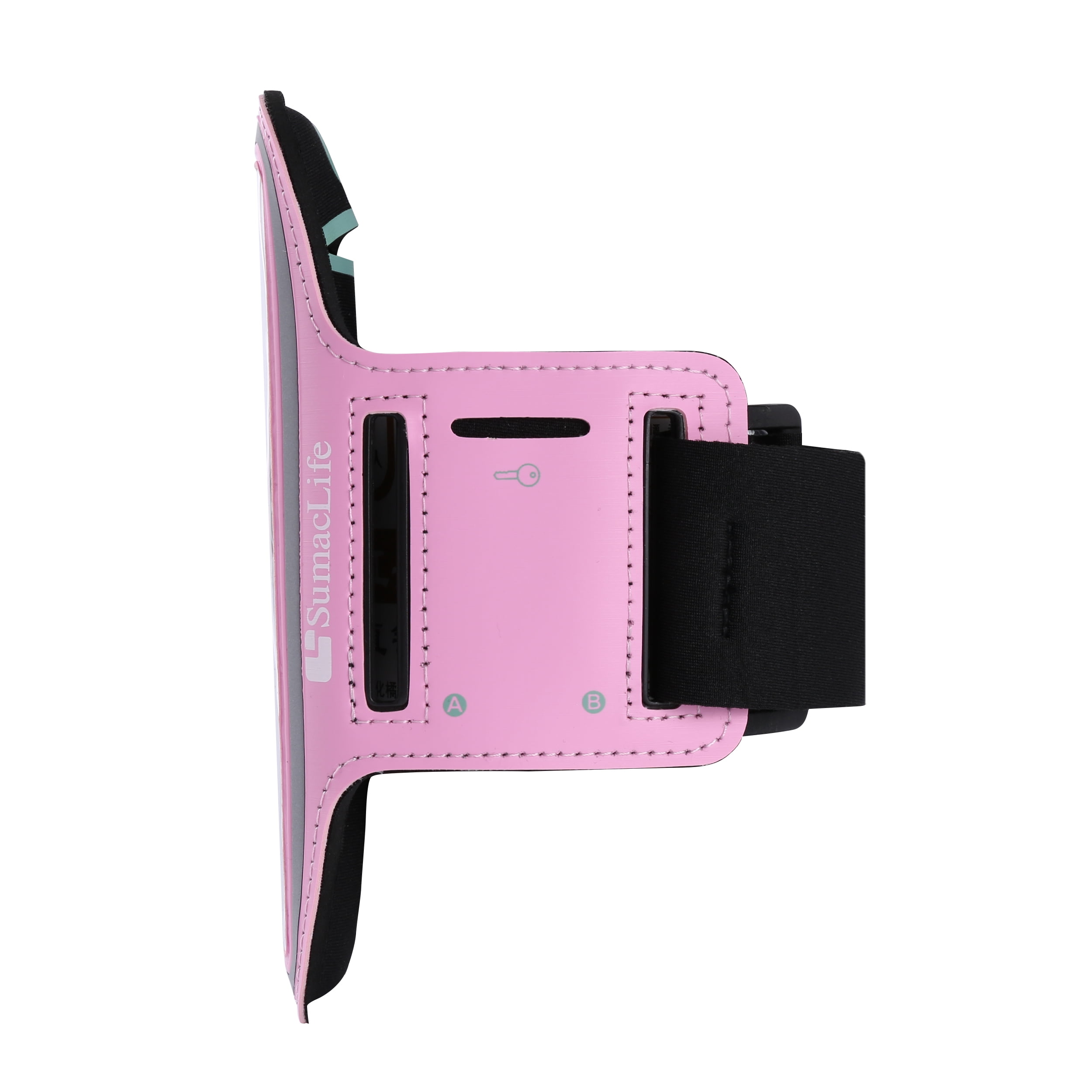 Waterproof Sweat-Resistant Universal Armband Case Fits iPhone XS Max / 8 Plus, Google Pixel 3 XL / 2 XL, and Samsung Galaxy S9+ / S9 With Dedicated Key Slot For Fitness And Workout (Pink)