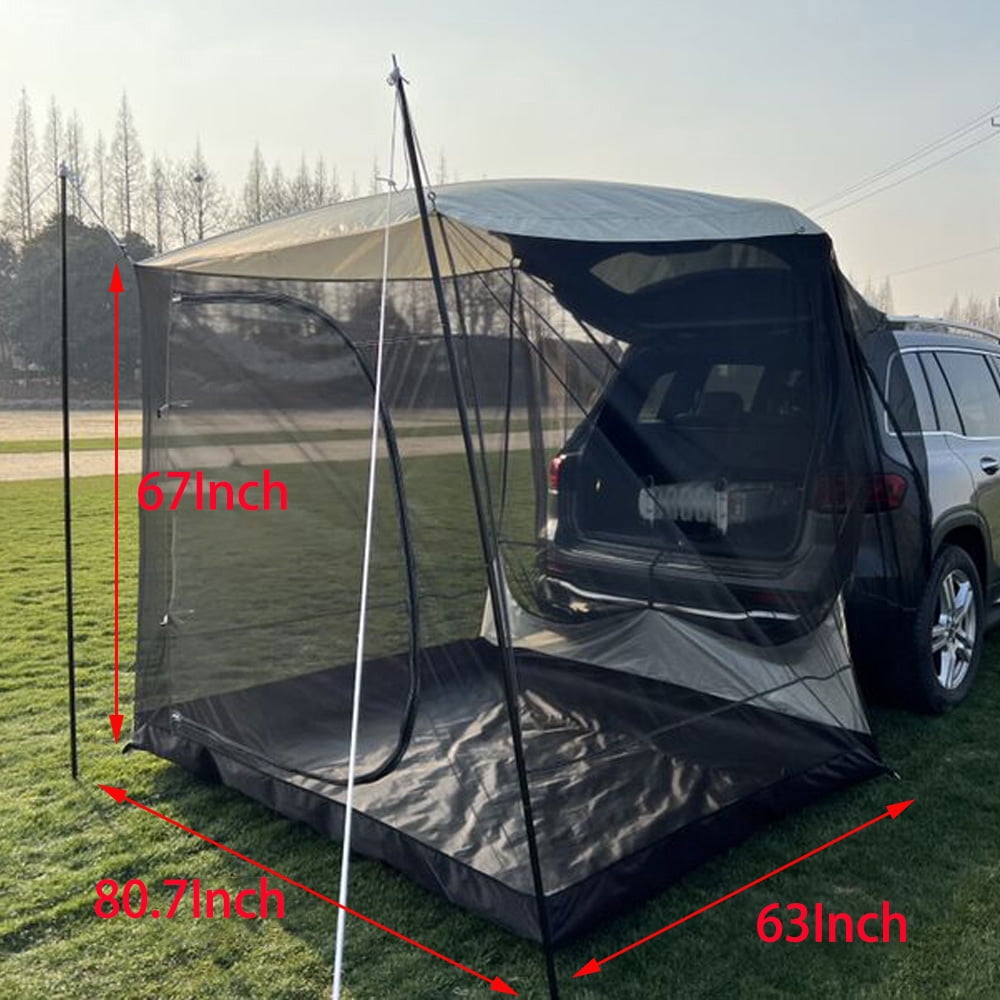 Kadahis Car Awning Sun Shelter Camping SUV Rear Tent, Portable Waterproof Roof Top Tent Car Canopy for SUV Minivan Hatchback Camping Outdoor Travel