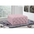 thumbnail image 2 of Meridian Furniture Ariel Collection Modern | Contemporary Pink Velvet Upholstered Ottoman/Bench with Deep Button Tufting, Solid Wood Frame, Square,, 2 of 2