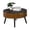Brown+Black | 31.5-Inch, variant on GZXS Modern Boho Round End Table, Two-Tone Accent Side Table with Carved Top, Sturdy Solid Wood Legs, 100 lbs Load Capacity, Easy Assembly, 15.75" Dia x 22.05" H, Black+Brown