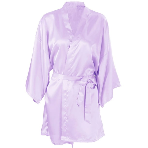 Simplicity Women's Silk Satin Short Lingerie Japanese Kimono Robe