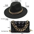 thumbnail image 2 of LINLIN Chain Brim Felt hat Bag Set, Fedora Hat Unisex Wide Brim Jazz Hat Gentleman Hat Panama Hat for Men & Women, 2 of 2