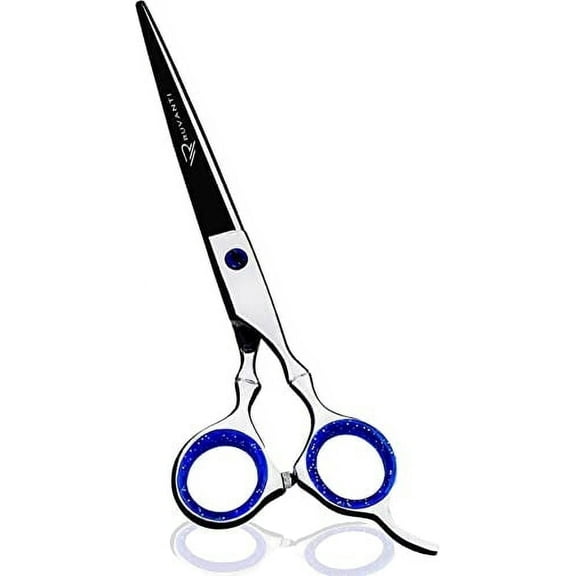 Ruvanti Premium Hair Cutting Scissors - Professional Barber Shears for Salon Haircut and Home Use - Sharp and Durable Stainless Steel Blades - Comfortable Grip Handles - Includes Protective Case