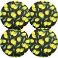 thumbnail image 2 of Yellow Lemon Tropical Fruit Summer Round Place Mats Set of 1, Heat Stain Insulation Table Mats Non-Slip Grid Woven Placemats 15.4 Inch for Kitchen Dining Table Holiday, 2 of 7