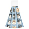 thumbnail image 7 of Yayeee Kitchen Hanging Hand Towels Set of 2 with Loop Bathroom Absorbent Tie Towel, Cartoon Cute Cat, 7 of 7