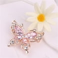 thumbnail image 3 of Soumake Lady Pin Rhinestone Butterfly Shape Multi Colors Stainless Dress Brooch for Prom, 3 of 8