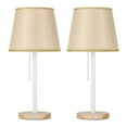 thumbnail image 2 of Contemporary Wooden Pull Chain White Table Reading Lamp, Set of 2, 2 of 7