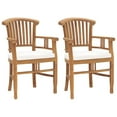 thumbnail image 2 of vidaXL Patio Chairs 2 Pcs Outdoor Dining Chair with Cushions Solid Wood Teak, 2 of 11