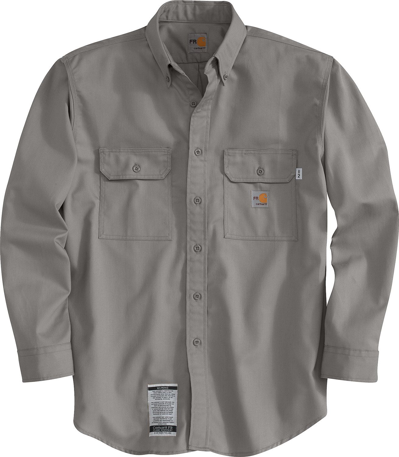 Carhartt - Men's Flame Resistant Twill Long Sleeve Work Shirt (Gray, L ...