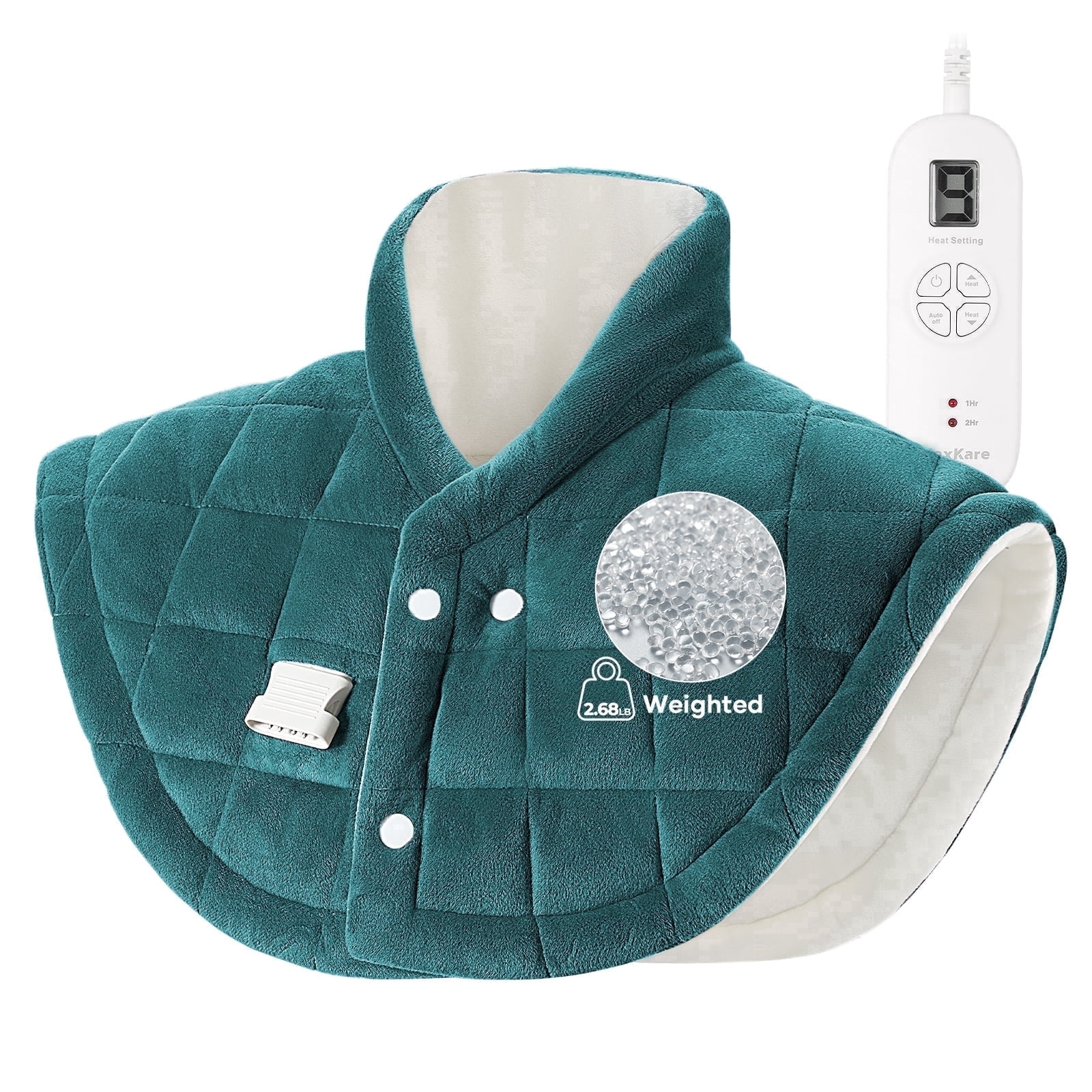 MaxKare 24"x24"Heating Pad for Neck and Shoulders, Weighted Heating Pad, Green