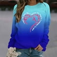 thumbnail image 2 of Jinhomg Ribbon Breast Cancer Awareness Sweatshirt for Women Long Sleeve Crew Neck Tees Fall Winter Comfy Pullover Tops Blue M, 2 of 4