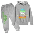 thumbnail image 3 of 2024 Nueva ropa para niños, conjunto de sudadera con capucha y pantalón, zapatillas deportivas, ropa deportiva para niños y niñas, otoño y primavera, 2 piezas, ropa para niñas pequeñas, 3 of 5