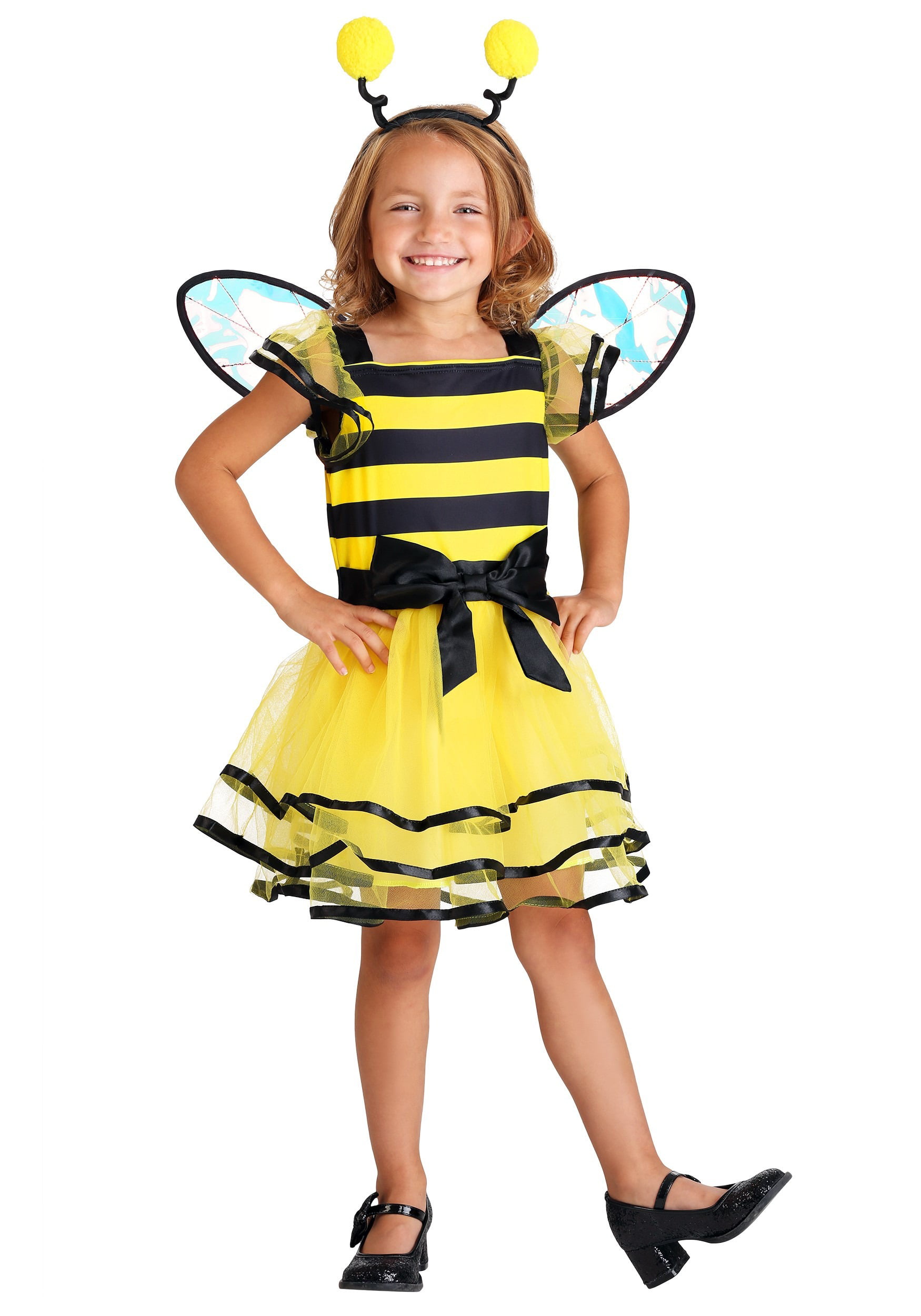 Toddler Fuzzy Bee Halloween Costume & Outfit for Kids Dress-Up-America Bee Costume 