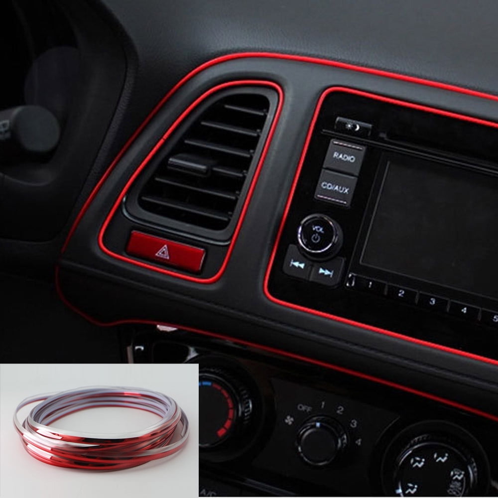 Red Edge Line Interior Point Molding Accessory Garnish 5M for Universal Car