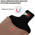 thumbnail image 3 of Haosy Caramel Brown Golf Mallet Putter Cover Strong Magnetic Leather Golf Club Headcover Closure, 3 of 7