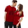 thumbnail image 2 of Chandails Assortis pour Couples T-Shirts Saint-Valentin à Imprimé de Lettres Mode Décontractée Manches Courtes Léger Col Rond T-Shirt Ample Confortable Doux Mari Femme Tee Chandail Tenues Rouge TTG, 2 of 7