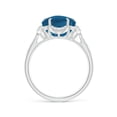 thumbnail image 2 of ANGARA Natural 5-Petal Flower 5.2 ct London Blue Topaz & Diamond Ring in 14K White Gold for Women (Size-10mm) | Anniversary, Jewelry Gift for Women | Natural London Blue Topaz Ring, 2 of 8