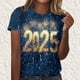 thumbnail image 4 of Camisetas Casuales de Mujer Año Nuevo Impreso Suéter de Manga Corta Cuello Redondo, Top de Moda para el Uso Diario, 4 of 4