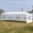 thumbnail image 3 of Outdoor Backyard Tent for Party, YOFE 30x10 ft Wedding Canopy Tent Car Tent for Camping Beach BBQ Shelter, Waterproof Sunproof Garden Party Tent with 8 Side Wall, White Portable Gazebo, D183, 3 of 12