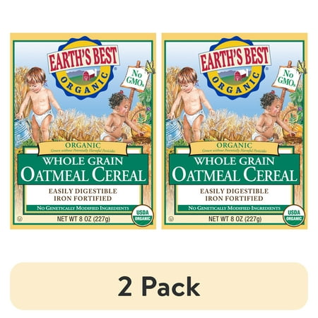 (2 pack) Earth's Best Organic Whole Grain Oatmeal Infant Cereal - 8 oz.