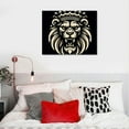 thumbnail image 5 of Nawypu  Lion Canvas Wall Art Black and White Lion with Crown Pictures Wall Decor for Men Bedroom Office Decor African Wild Animals Painting Prints Frame, 5 of 6