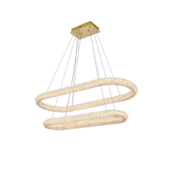 Elegant Lighting Bowen 42 inch Adjustable LED Chandelier in Satin Gold
