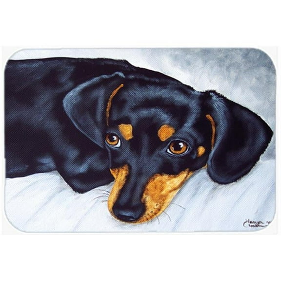 Carolines Treasures  Black & Tan Doxie Dachshund Glass Large Cutting Board