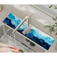 thumbnail image 1 of Kitchen Sink Splash Guard Faucet Mat -1 PC Super Absorbent Fast Drying Mat Sink Gadgets-Splash Guard Behind Faucet Drip Catcher for Kitchen, Bathroom,Sink Mat, Dish Drying Mat, Bathroom(23.5" X 5.5" ), 1 of 5