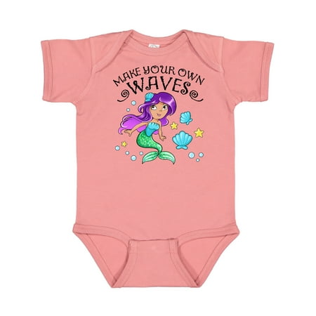 

Inktastic Make Your Own Waves Mermaid with Seashells Gift Baby Boy or Baby Girl Bodysuit