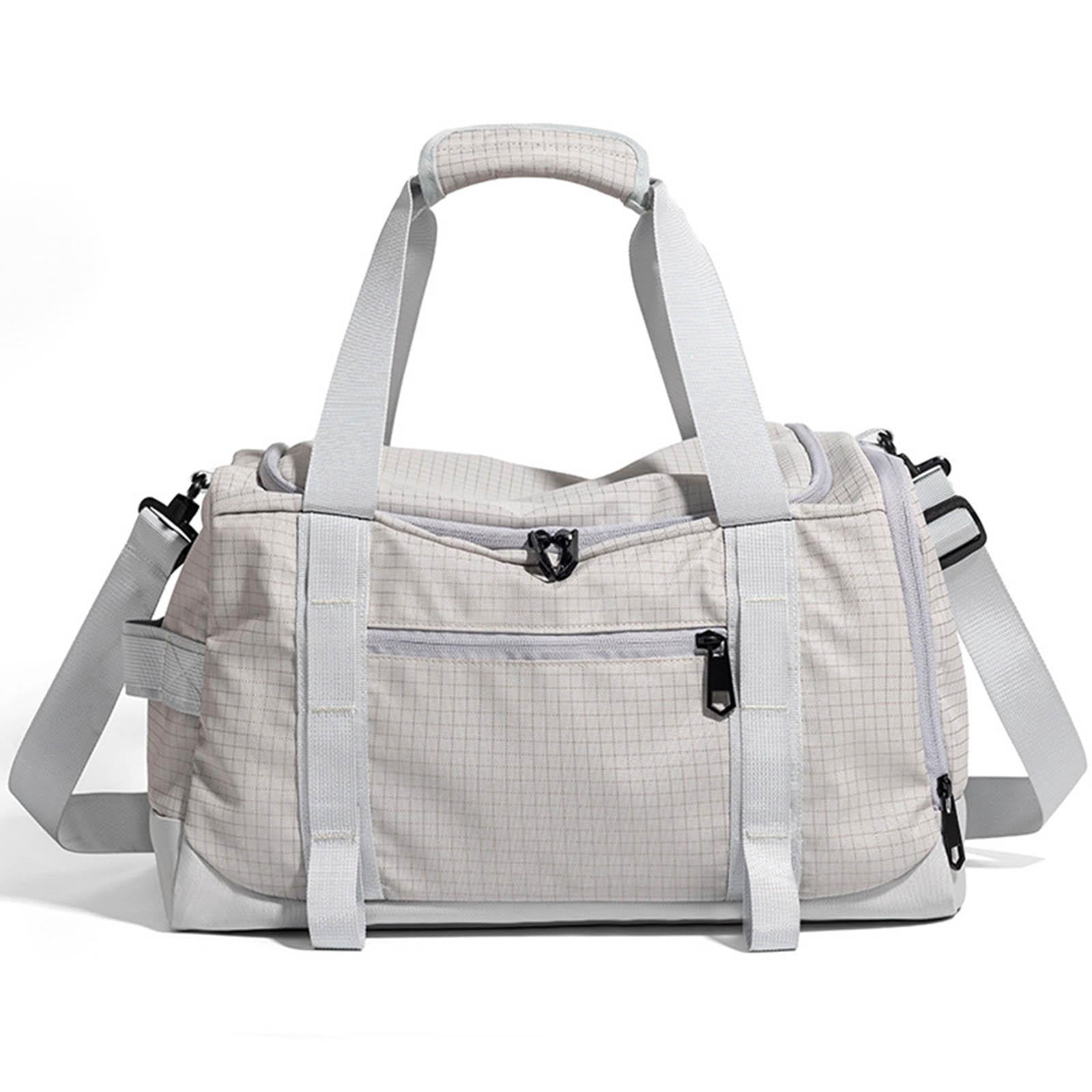 Dualoai Gym Bag Fitness with Shoe Compartment Easy to Carry Tote Water Resistance Sports Grey