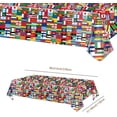 thumbnail image 2 of SINGOMON 2PCS Word Flag Table Cloths International Party Table Cloths Rectangular Tablecloth National Flag Tablecloths Plastic Table Cover for International Events and International Friends, 2 of 5