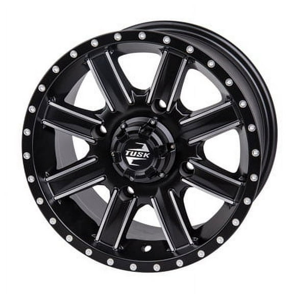 4/137 Tusk Cascade Wheel 12x7 5.0 2.0 Machined/Black for Kawasaki MULE 3010 4X4 Diesel 2003-2008