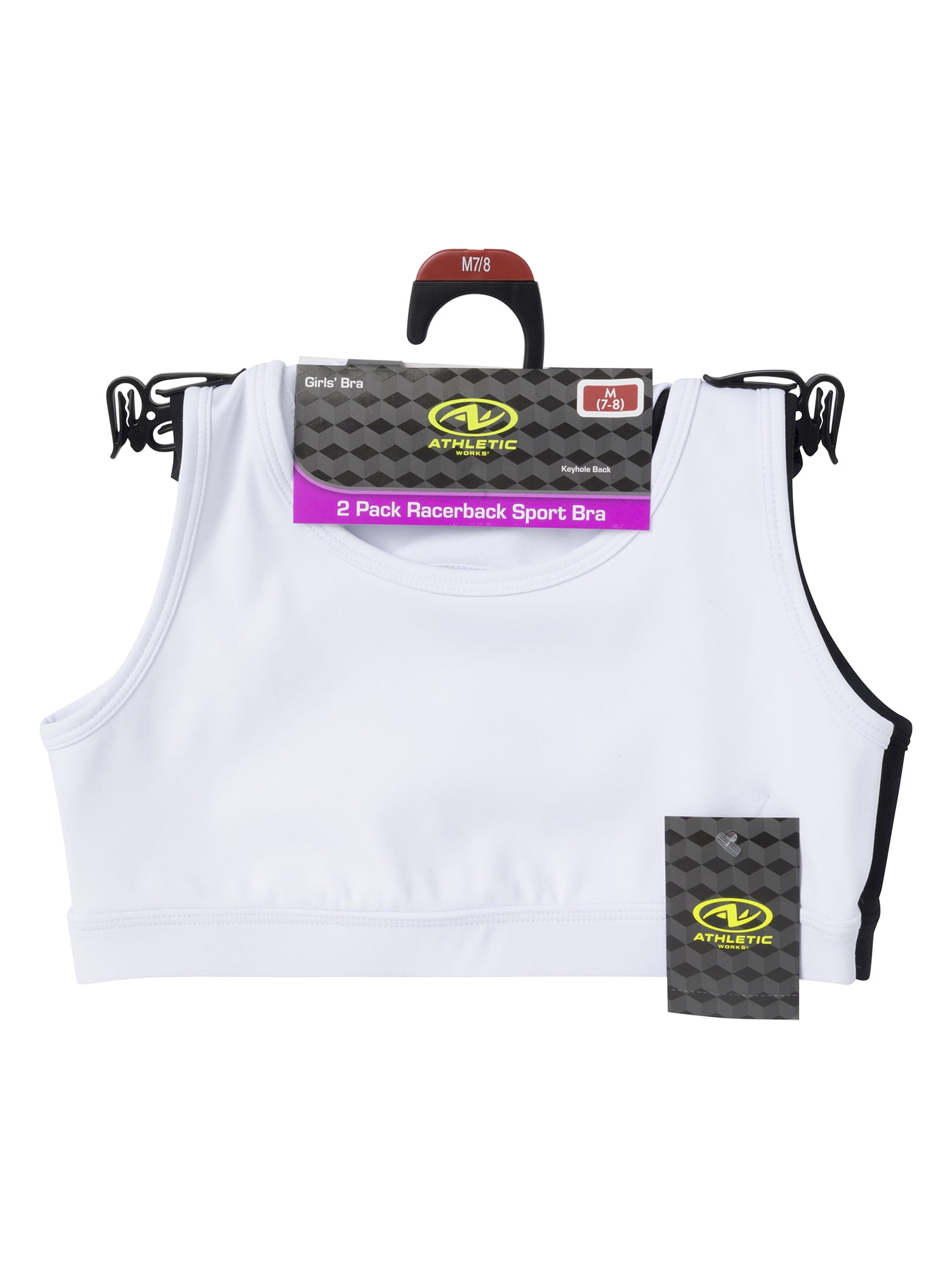 Girls 2pk Racerback Sports Bra, Sizes XS-2XL