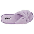 thumbnail image 2 of Women's Soft and Cozy Ribbon Plush Bow Sandal Slippers With No-Slip Rubber Sole For Indoor, Outdoor, Spa Use (Purple), 2 of 3
