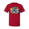 thumbnail image 2 of Cute Happy Smiling Dog Rainbow Pitbull Dog Lover Men's Graphic T-Shirt, Red, Small, 2 of 3