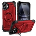 thumbnail image 2 of For iPhone 16 Case with Camera Ring Stand, [With Screen Protector (Tempered Film)][Compatible with MagSafe] [Built-in Kickstand] Heavy Duty Rugged Shockproof Magnetic Phone Case,Red, 2 of 8