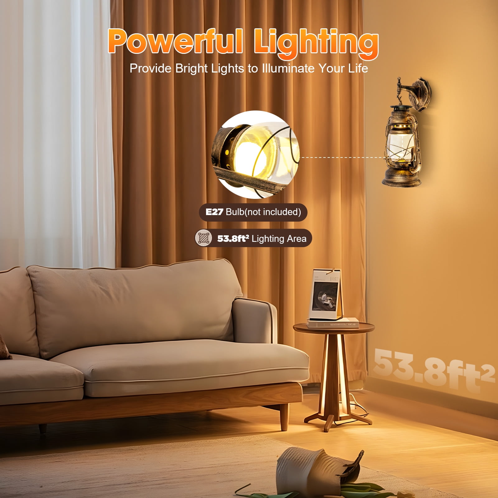Dwellnix Industrial Wall Light, Clear Glass Shade Sconce With Warm Lighting & Easy Installation For Reading Nook, Basement Or Library