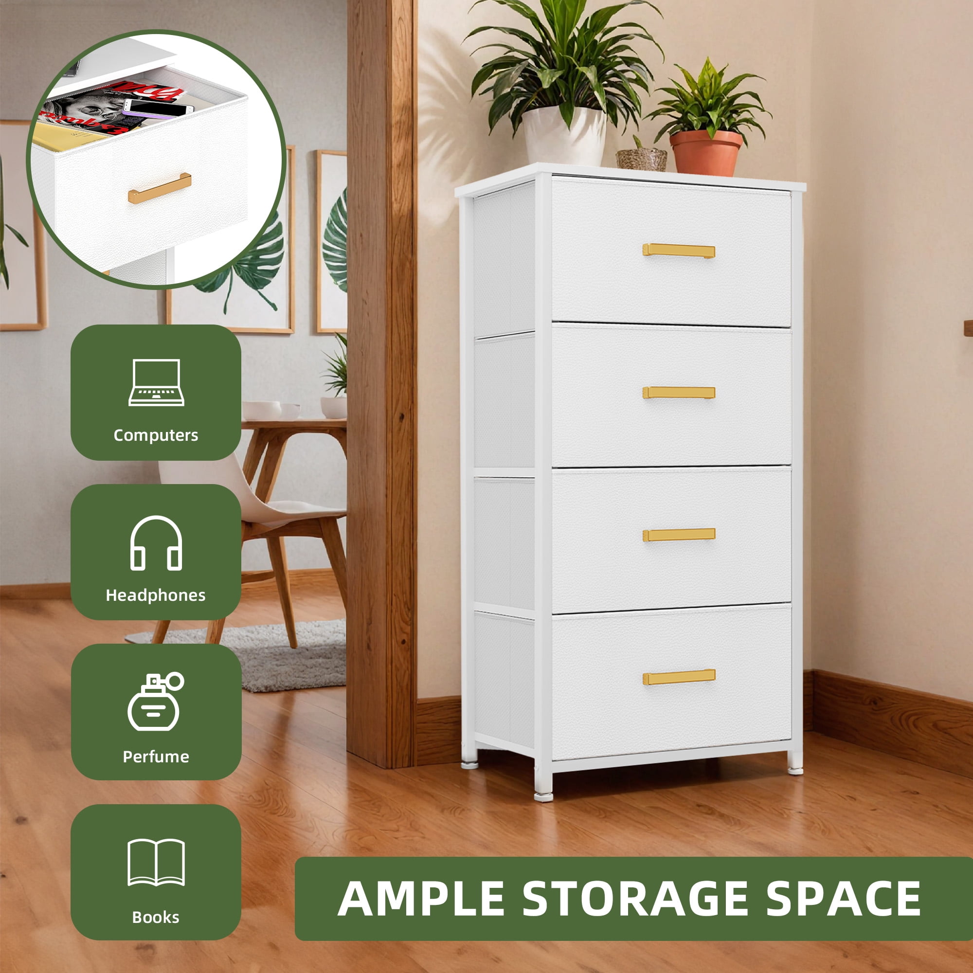 Uforic 4 Drawers Fabric Storage Dresser for , Living Room, Hallway, Closets for Adult