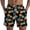 a-Black206, variant on Mens Summer Pineapple Print Swim Shorts With Elastic Waist Drawstring Side Pockets Quick Dry Shorts For Summer Beach Vacation Casual Wear Black XXL